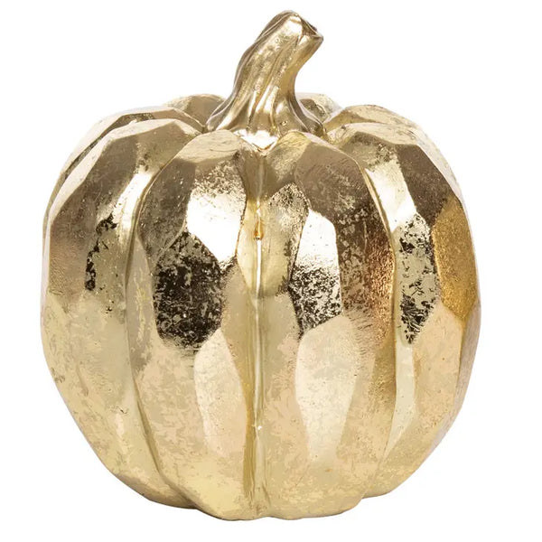 Resin 5.75 in. Gold Harvest Pumpkins