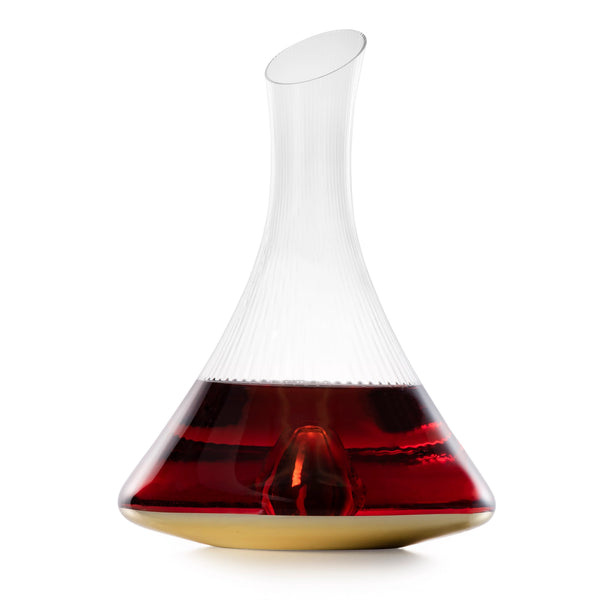 Unique Shaped Decanter with Gold Bottom