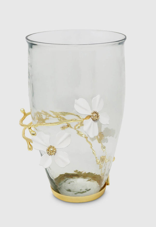 Glass Vase with Jewel Flowers