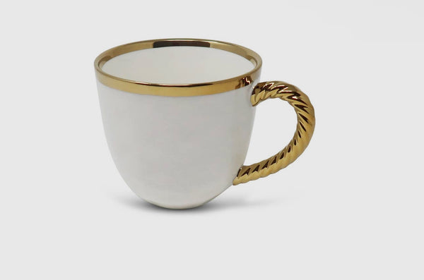 Set of 4 white coffee mugs - Dishwasher Safe