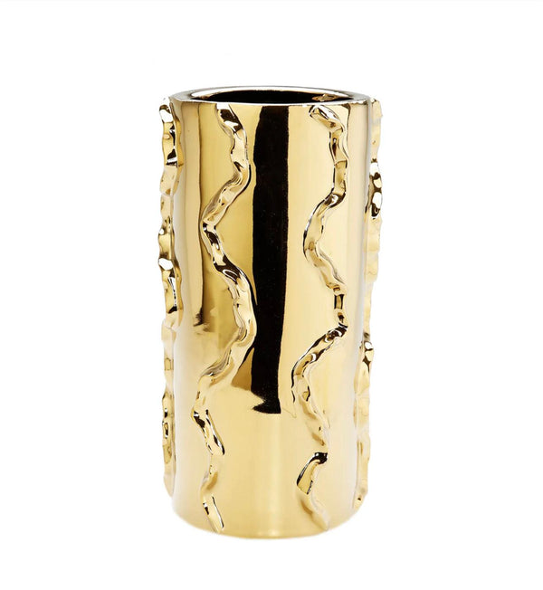 12"H Gold Metallic Vase Swivel Design - Gilt Touch