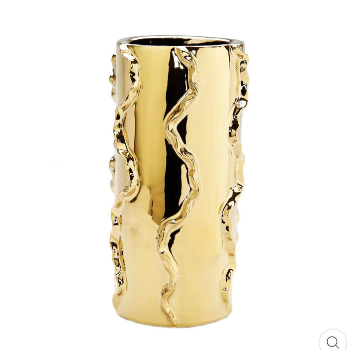 12"H Gold Metallic Vase Swivel Design - Gilt Touch