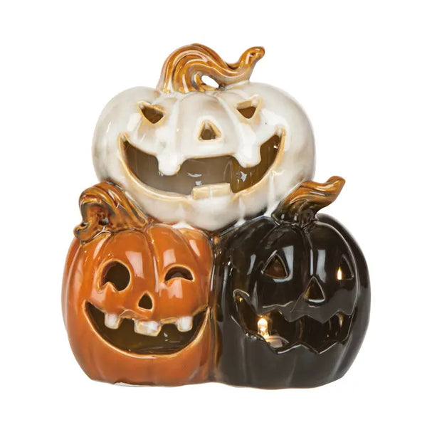 Ceramic 6.69" Multi Halloween Light Up Jack-O-Lantern Decor