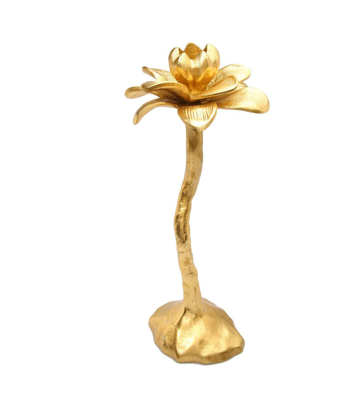 Gold Flower Shaped Candle Holder - Gilt Touch
