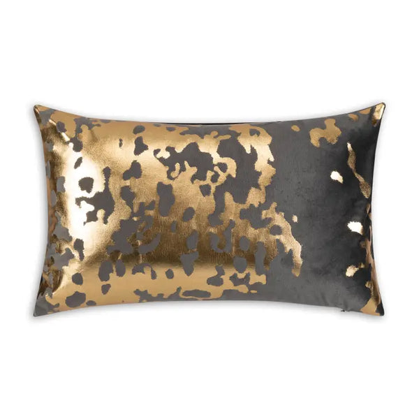 Charcoal Gold Lumbar Pillow