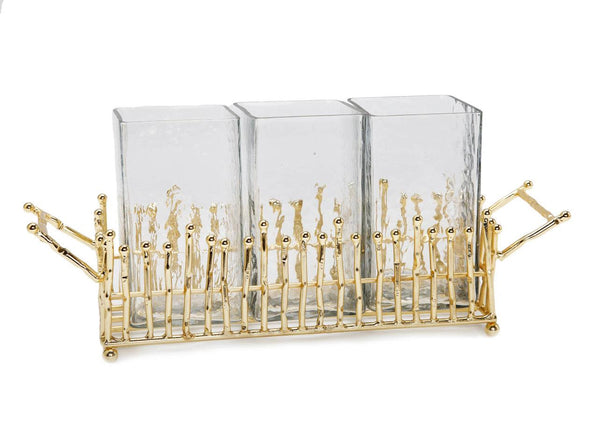 Cutlery Holder with Gold Symmetrical Design - Gilt Touch