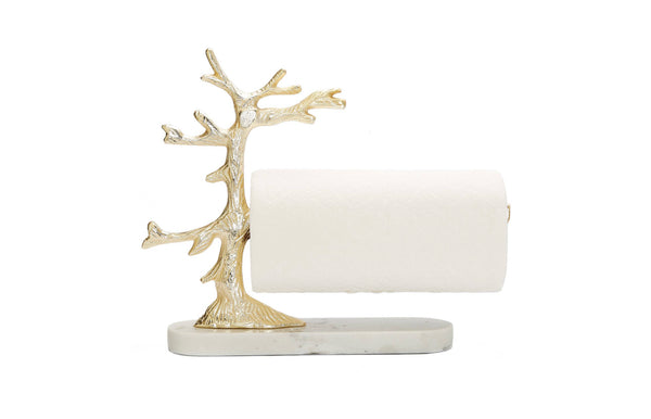 Gold Tree Design Paper Towel Holder