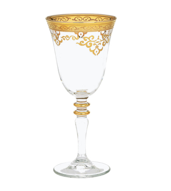 Set of 6 Gold wine Glasses