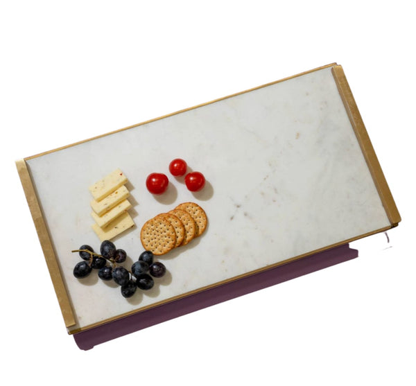 Marble Rectangle Tray with Metal Handles