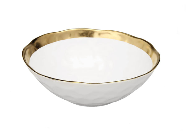 White Bowl with Gold Rim