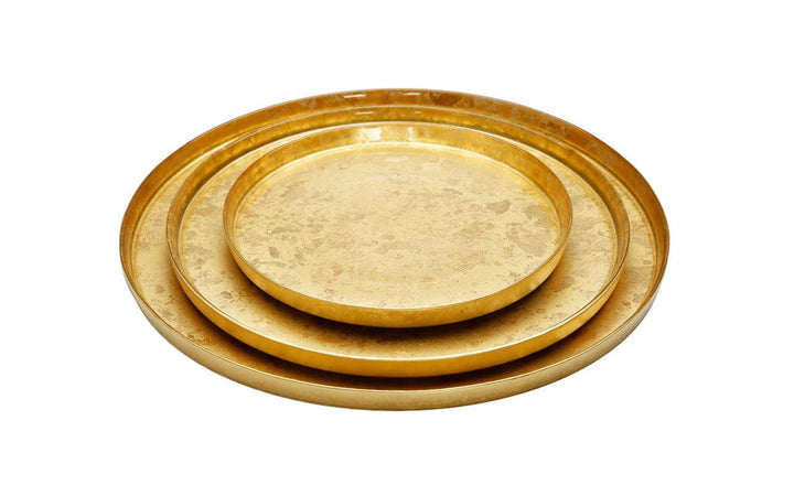 Set of 4 Gold Glitter with Raised Rim - Gilt Touch