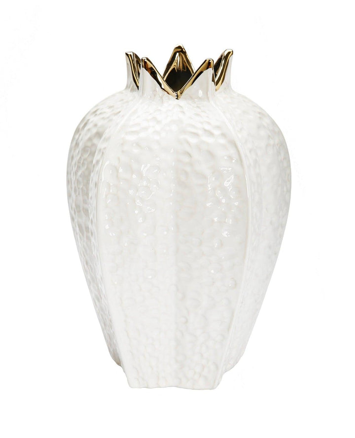 White Vase with Gold Rim - Gilt Touch