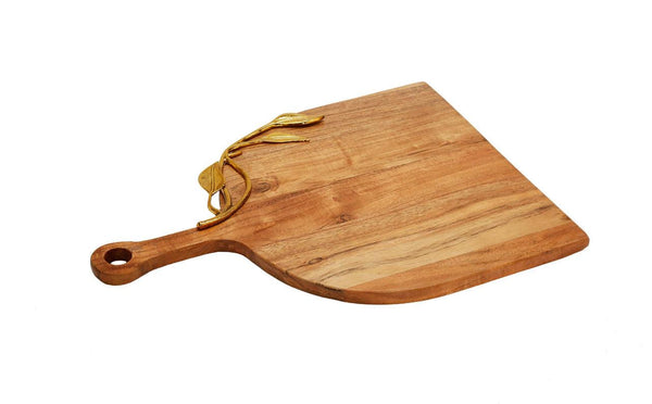 Wood Charcuterie Board Leaf Design Flat edge - Gilt Touch